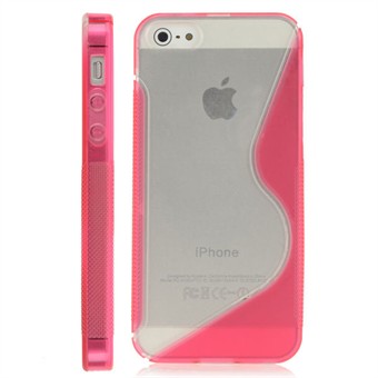 iPhone 5 / iPhone 5S / iPhone SE 2013 - Line plastdeksel M silikonsider (rød)