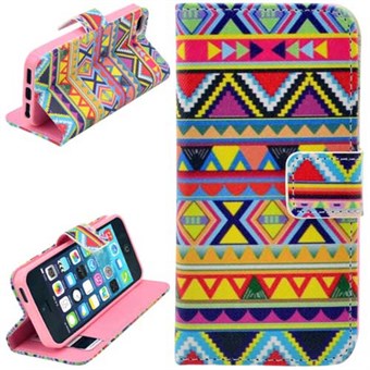 Stand Card Lommebokveske iPhone 5 / iPhone 5S / iPhone SE 2013 - Hipster