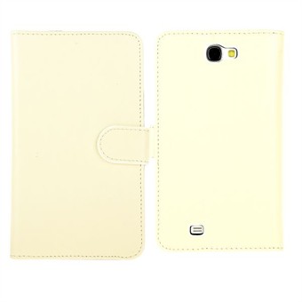 Mykt plast-/lærdeksel til Samsung Galaxy Note 2 (hvit)