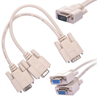 VGA hann til 2 VGA hunn splitter Y-kabeladapter (0,3 M)