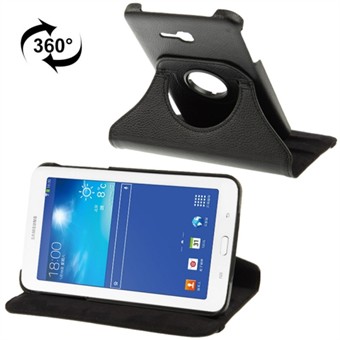 360 roterende skinndeksel for Tab 3 Lite (svart)
