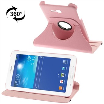 360 roterende skinndeksel for Tab 3 Lite (rosa)