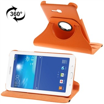 360 roterende skinndeksel for Tab 3 Lite (oransje)