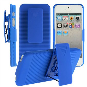 IPhone 5 / iPhone 5S / iPhone SE 2013 fulldeksel med belteklips (blå)