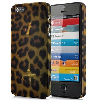 iPhone 5 / iPhone 5S / iPhone SE 2013 - Leopard (grønn/oransje)