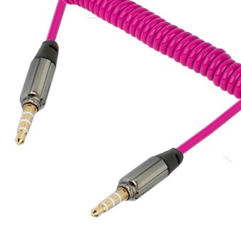 Twisted 3,5 mm Audio AUX-kabel 15 cm - 150 cm - Magenta