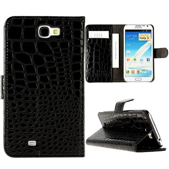 Krokodilledeksel til Galaxy Note 2 (svart)