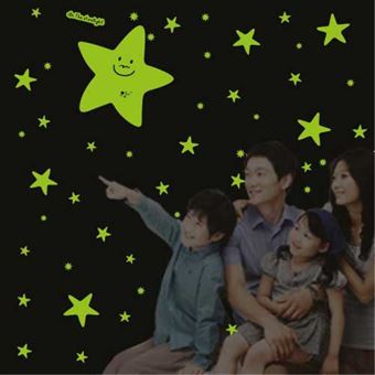 Selvlysende stjerner og måne til rommet