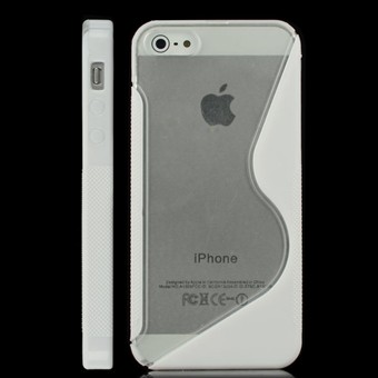 iPhone 5 / iPhone 5S / iPhone SE 2013 - Line plastdeksel M silikonsider (Hvit)