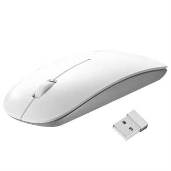 Trådløs Ultra-tynn Laser 2.4GHz Mouse - Hvit