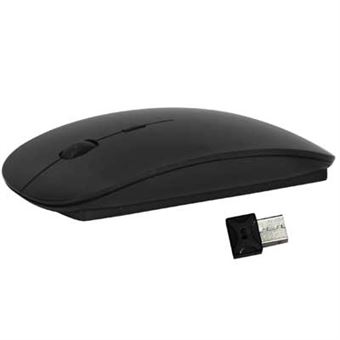 Trådløs Ultra-tynn Laser 2.4GHz Mouse - Svart