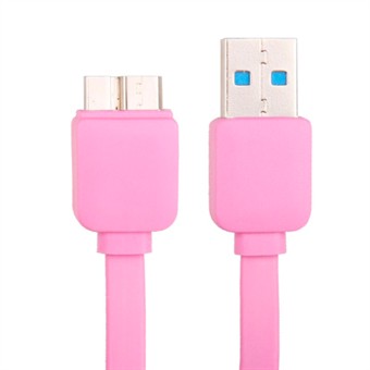 Flat USB 3.0 lade- / synkroniseringskabel 1M (rosa)
