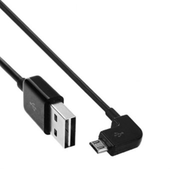 Elbow Micro USB til USB 2.0 Kabel 5 meter - Svart