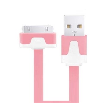 Flat Noodle Data / Sync Cable Pink - 3 Meter