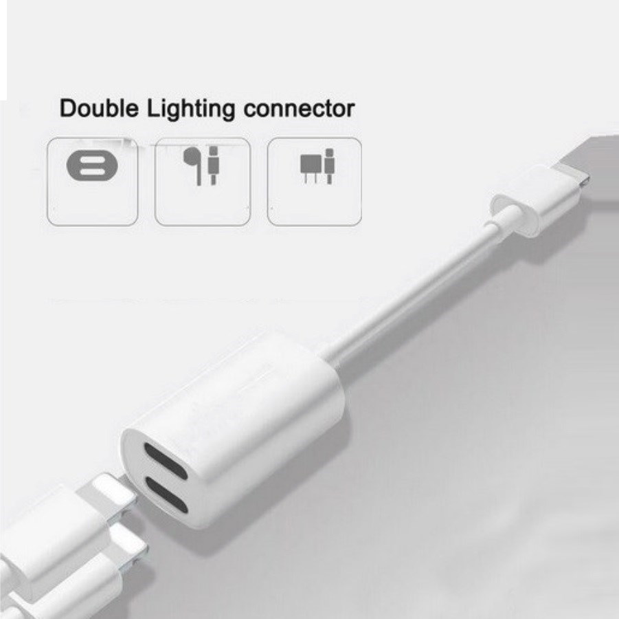 Lightning Dual Adapter for iPhone og iPad Alt til Apple
