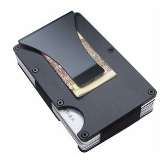 Metall RFID-sikret Kortholder for 6 kort - Svart