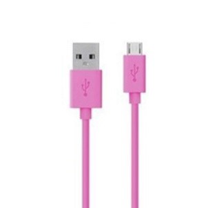 Micro USB-datakabel 1M - fra Bekin (rosa)