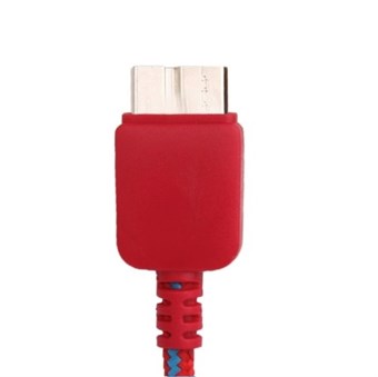 Nylon Fabric USB 3.0 Ladning / Synkroniseringskabel 1M (Rød)