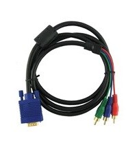 VGA HD15 til 3 RCA-komponentvideokabel - 1,5 M (svart)