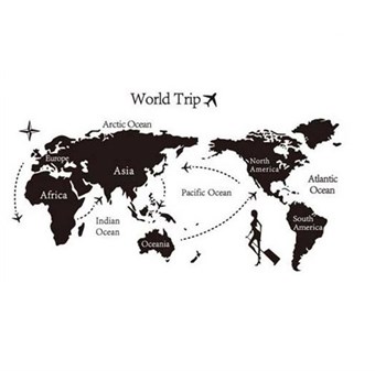 Vegg klistremerker - Kart over verden