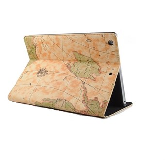 Worldmap Look-deksel - iPad Air 1 (krem)