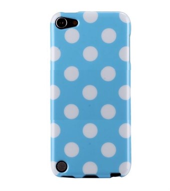 IPod Touch 5/6 Cover Dots (babyblå, hvit)