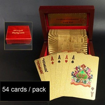 Gullbelagte spillekort - 24 karat folie - Euro Gold Gift Edition