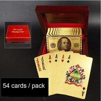 Gullbelagte spillekort - 24 karat folie - Dollar Gold Gift Edition