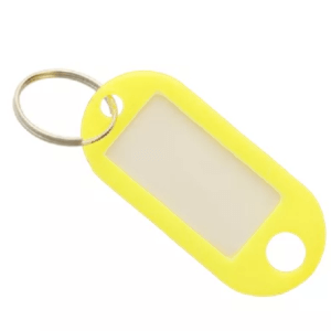 Plast nøkkelring - 10 stk (gul)
