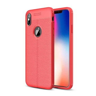 Myk TPU Deksel til iPhone XS Max med Roller Texture - Rød