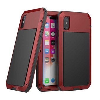 Vanntett dobbeltsidig håndverksdeksel iPhone XS Max - Rød