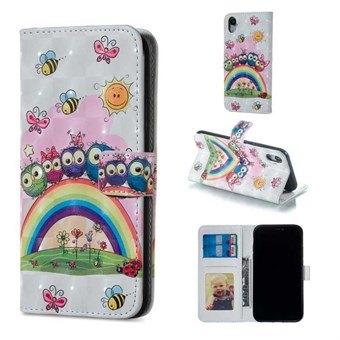Delicious Short Wallet Case for iPhone XR - Owl Family