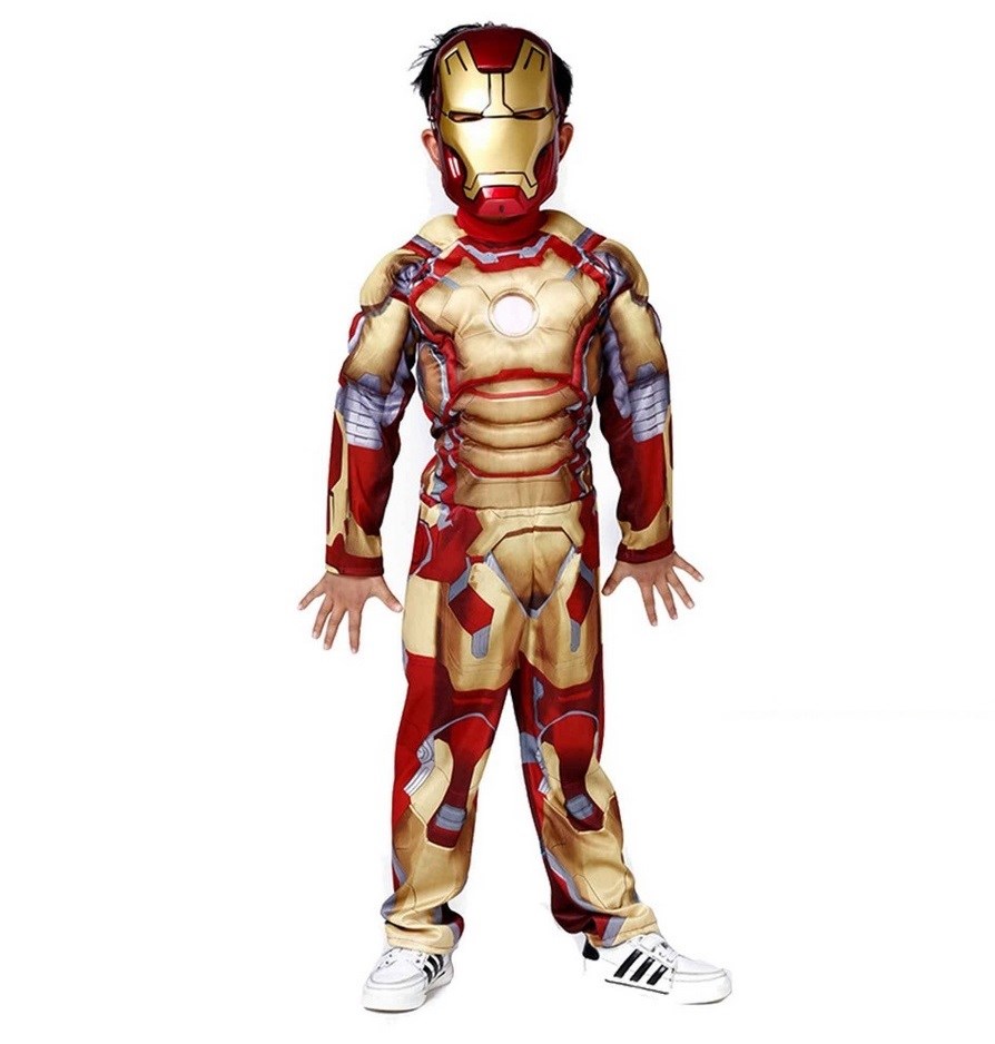 Iron Man Costume Kids - Inkl. Maske + Dress - Liten