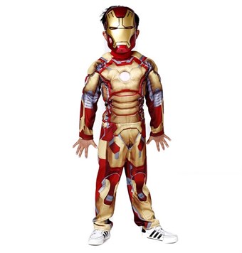 Iron Man Costume Kids - Inkl. Maske + Dress - Medium - 120-130 cm
