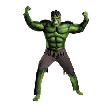 HULK Kostyme Barn - Inkl. Maske + dress - liten (110-125 cm)