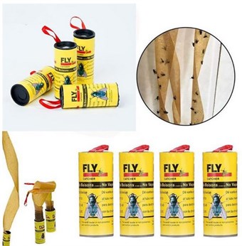 Dobbeltsidig Fluepapir/Insektspapir - Selvklebende Fluefanger - 4 stk.    