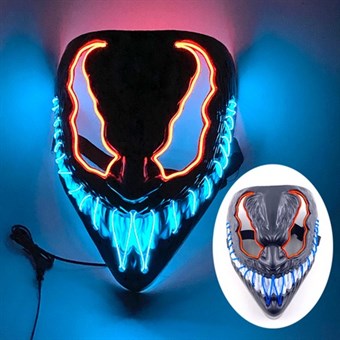 Cosplay Venom Mask med Innebygd Neon LED-lyseffekt - Nytt Design