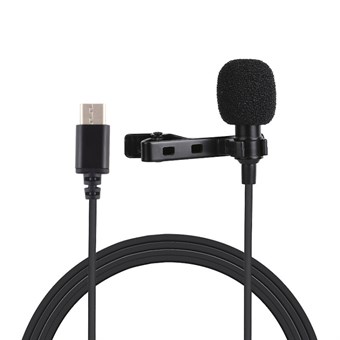PULUZ 1,5 m USB-C / Type-C Jack Lavalier kablet kondensatoropptaksmikrofon