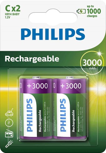 Philips Batteri C - 2 stk