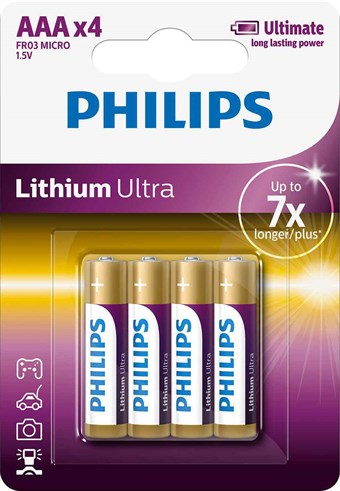 Philips Lithium Ultra AAA - 4 stk