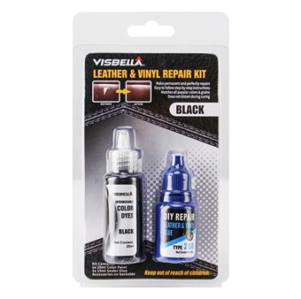 Skinnreparasjonssett - Flytende skinn - Sofaer / Skinnmøbler - Bilseter - Skinnjakker - Svart