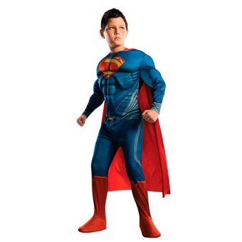 Superman Kostyme - Barn - inkl. Ansiktsmaske + Drakt + Skjede - Small - 110-120 cm