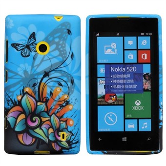 Motiv silikondeksel for Lumia 520 (neonblå)