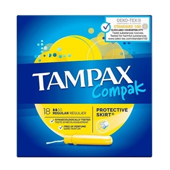 Tampax Compak vanlige tamponger - 18 stk.