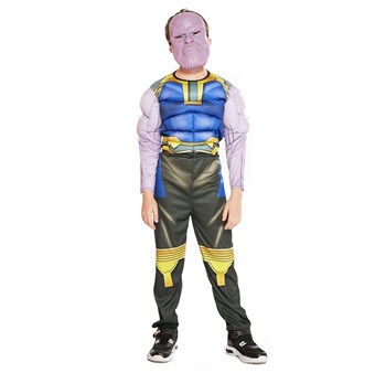 Thanos Kostyme - Barn - Inkl. Drakt + Hanske - Large - 130-140 cm
