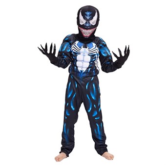 Venom Costume Barn - Inkl. Maske + dress - stor (130-140 cm)