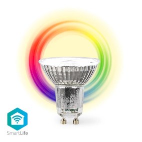 SmartLife LED Spot | Wi-Fi | GU10 | 345 lm | 4.9 W | RGB / Varm til avkjølt hvitt | 2700 - 6500 K | Energiklasse: G | Android™ / IOS | PAR16 | 1 stk.