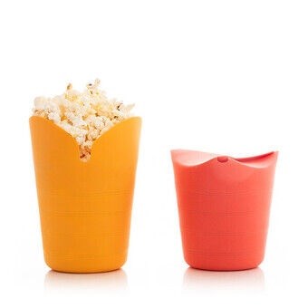 Sammenleggbare Popcornpoppere av silikon Popbox InnovaGoods (Pakke med 2)