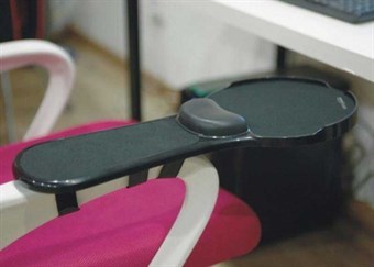 Håndledds- og underarmstøtter med musematte for armlener