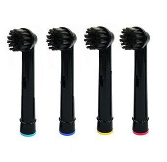 Oral-B kompatible børstehoder - Soft Bristle SB-17A - 4 stk. (Svart)